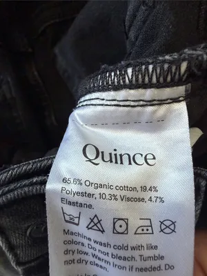 Quince Bella Stretch Straight Jeans 24 Faded Black High Rise 28” Comfort Denim thumbnail 6