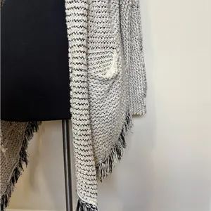 Free People Love Me Tender Open Knit Cardigan with Fringe and Hood thumbnail 3
