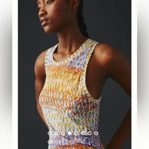 ANTHROPOLOGIE Daily Practice Purple Motiff Treasure Dress size small thumbnail 6