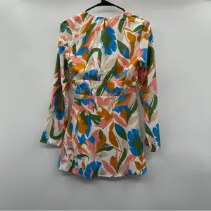 Kittenish Stand Out Multicolor‎ Geometric Print Long Sleeve Mini Dress Size XS thumbnail 5