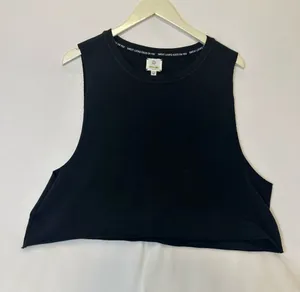 aerie Black Cropped Muscle Tee thumbnail 1