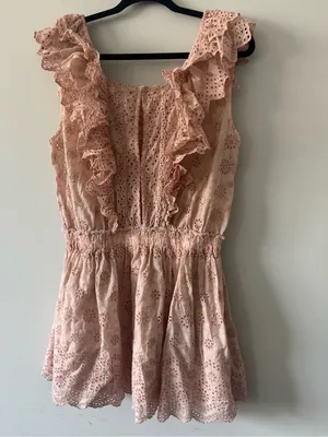 LoveShackFancy Dora Dress in Pink Parfait Size L thumbnail 7