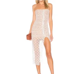 Majorelle White Mesh Polka Dot Brady Dress Revolve Bodycon Midi XL thumbnail 5
