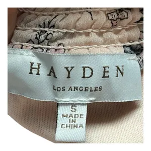 Hayden Los Angeles Floral Ruffle‎ Mini Dress Small Pink Smocked Off Shoulder thumbnail 5