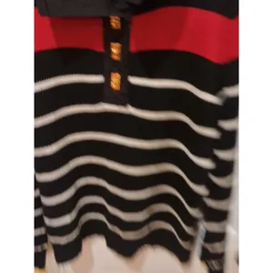 Ralph Lauren LRL Shawl Collar Sweater L Nautical Cotton Black Red Gold Buttons thumbnail 6