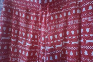 PINK Victoria's Secret Christmas tree, dog 'pink' all over pj pajamas pants in red and white size medium. thumbnail 5