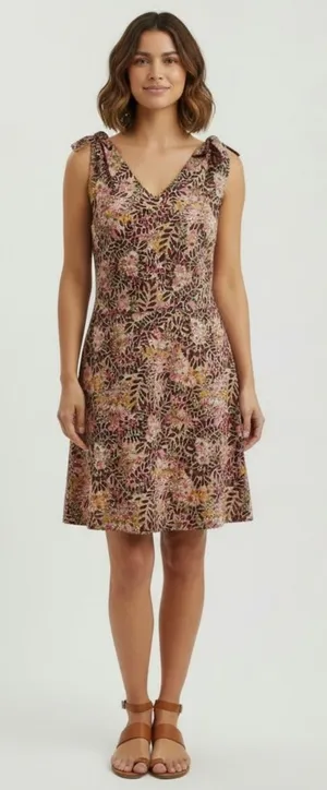 APRIL CORNELL Sleeveless V-Neck Floral Dress Size M thumbnail 1