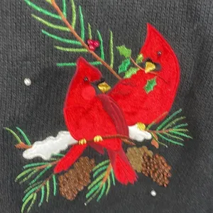 Classic Elements Woman Holiday Sweater Black Cardigan size 20-22W Vintage thumbnail 4