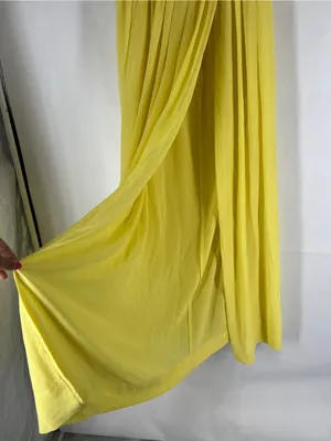 Miss Circle Paradise High Slit Yellow Chiffon Maxi Dress XS thumbnail 5