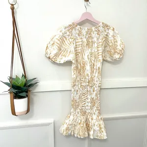 Sabo Skirt Luxe Camari Linen Dress Floral Short Sleeve Size XS thumbnail 6