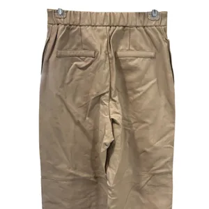 Wayf Faux Leather Pants Beige High Waisted Straight Leg XS NWT Trendy Minimalist thumbnail 7