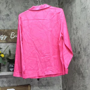 NWT INC International Concepts 2-Piece Collar Pajama Set Magenta Chain Pink L thumbnail 4