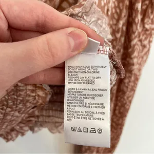 URBAN OUTFITTERS UO Old Soul Smocked Top Mauve Pink ish Leopard Cheetah Crop Top thumbnail 12