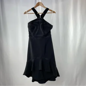 Foxiedox Aviana High Low Halter‎ Dress in Black Size Extra Small thumbnail 3