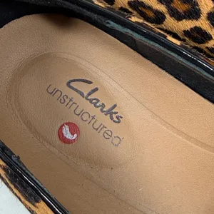 Clarks Unstructured Women Leopard Print Calf Hair Loafers Brown Black 8 thumbnail 2