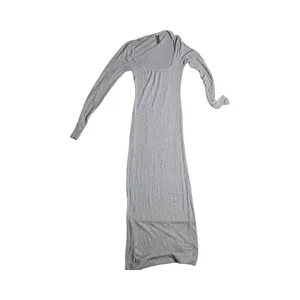 Skims‎ Soft Lounge Long Sleeve Dress in Heather Gray Size: S thumbnail 2
