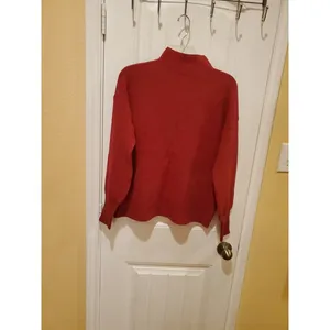 TAHARI Pure Luxe Sweater Red Mock Neck XL thumbnail 5