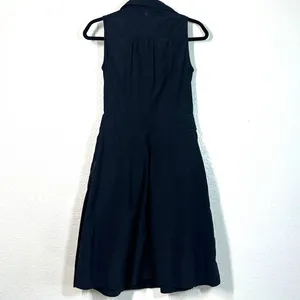 4/ S sleeveless Armani shirtdress button-front belt LBD Short Luxury Designer thumbnail 4