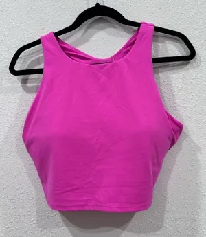 CRZ YOGA Butterluxe Racerback High Neck Longline‎ Sports Bras pink size xl thumbnail 1