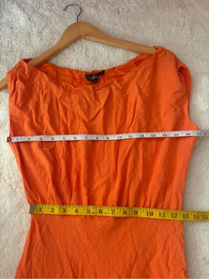 Lulus Casual Enchantment Orange Linen Off-the-Shoulder Midi Dress Size Medium thumbnail 7