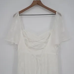 Lulus Tailor Made For You Maxi Dress Womens Large White Jacquard Sweetheart Neck thumbnail 6