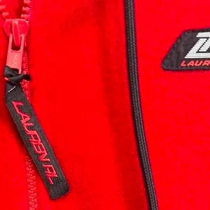 Women’s Y2K Lauren Ralph Lauren 1/4 Zip Fleece Hoodie Red Medium thumbnail 5