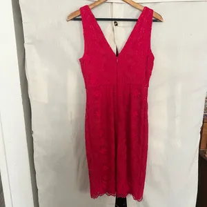 Anthropologie Maeve Camari Red Lace Column Dress thumbnail 6