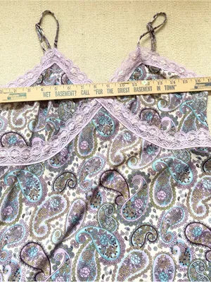 Vintage Xhilaration Y2K Babydoll Lace Trim Paisley Tank Top Cami XL Boho Fairy thumbnail 4