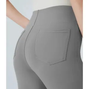 Halara‎ Flex High Waisted Back Side Pocket Slight Flare Work Pants Extra Small P thumbnail 7