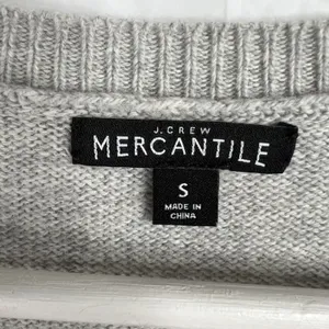 J.Crew Small Sweater Gray Tiered Bell Sleeve Crew Neck Heathered Knit Pullover thumbnail 4