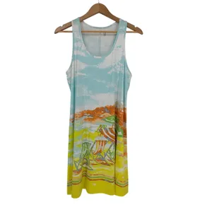Crown & Ivy Beach On Island‎ Time Graphic Tank Dress Coverup Size Medium New thumbnail 2
