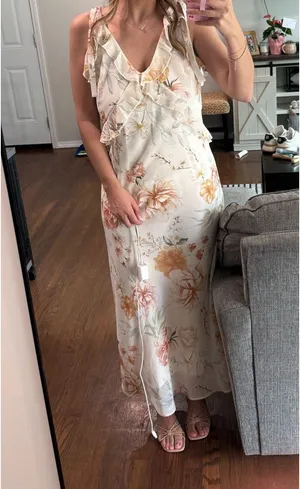 Boutique floral white dress thumbnail 1