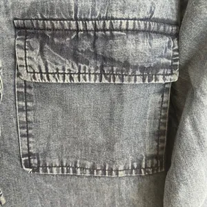 Earl Jean Womens 2X Blue Denim Chambray‎ Lace Up Pullover Shirt Long Sleeve NWT thumbnail 2