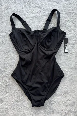 TA3 Lifty Snatched Waist Corset Swimsuit Black Medium Regular Long thumbnail 1