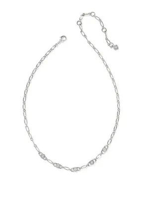 Kendra Scott Belle Cubic Zirconia Link Necklace Squares - Silver New thumbnail 2