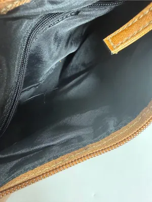 Fashion Express Cognac Brown Leather Hobo Bag Cutout Ring Detail thumbnail 3