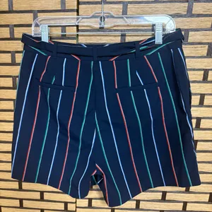 Banana Republic Navy Belted Stripe Shorts Size 10‎ thumbnail 2