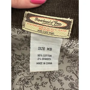 Department of Peace Corduroy Blazer Jacket Women XS Brown Boho Western Earthy thumbnail 5