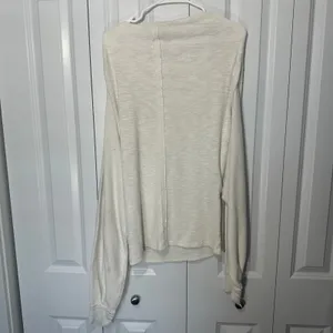 Free People Skyline Thermal Top Women Medium Cream Boat Neck Long Sleeve Slouchy thumbnail 5