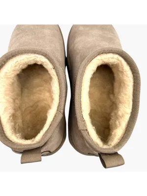 Bearpaw Shalini Low Suede Ankle Boots Wool Blend Lining Size 10 Beige thumbnail 7