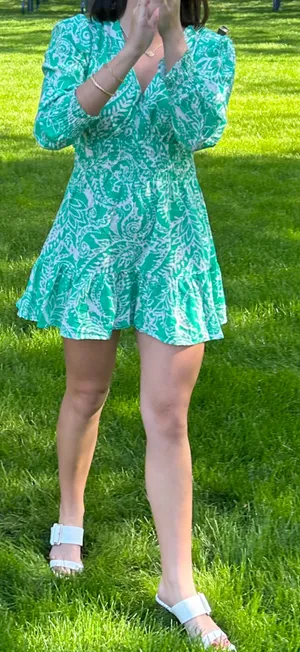 Zara Green and White Dress thumbnail 1