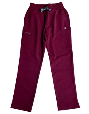 FIGS Yola High Waisted Scrub Pants Burgundy Petite Size XS NEW thumbnail 2