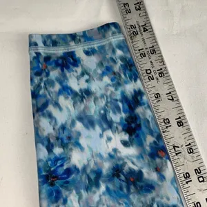 Athleta size small Salutation stash 7/8 tight Blue White printed Leggings pocket thumbnail 5