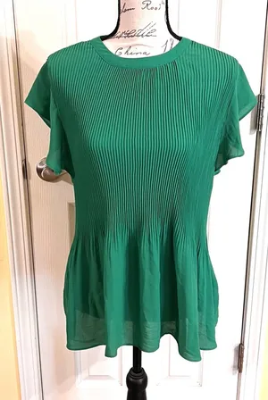 Adrianna Papell Pleated Flutter Sleeve Blouse thumbnail 1