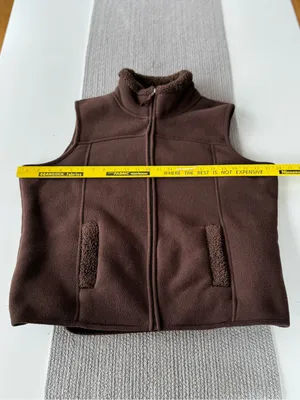 Vintage 90’s NorthCrest Brown Faux Suede Fleece Zip-Up Vest Sz Large thumbnail 5