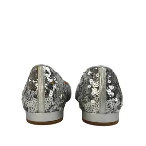 J.Crew Womens Silver Sequin Pointed Toe Slip On Flats Shoes Size 9 thumbnail 4