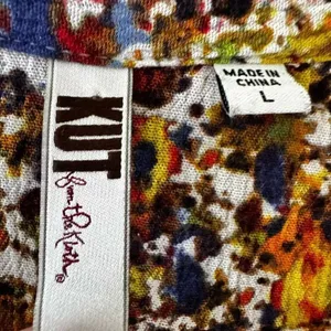 Kut From The Kloth Floral Blouse Button Front Long Sleeves SZ M #2399 thumbnail 8