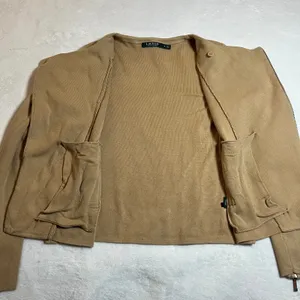 Lauren Ralph Lauren Womens Knit Moto Jacket Size M Zip Pockets Asymmetrical thumbnail 6