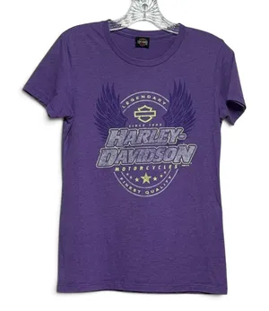Harley-Davidson Motorcycles Fort Thunder Moore Oklahoma T-Shirt Purple Small thumbnail 1
