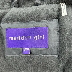 Madden Girl Black Hooded Winter Coat Jacket Faux Fur Trim Size S/P thumbnail 9